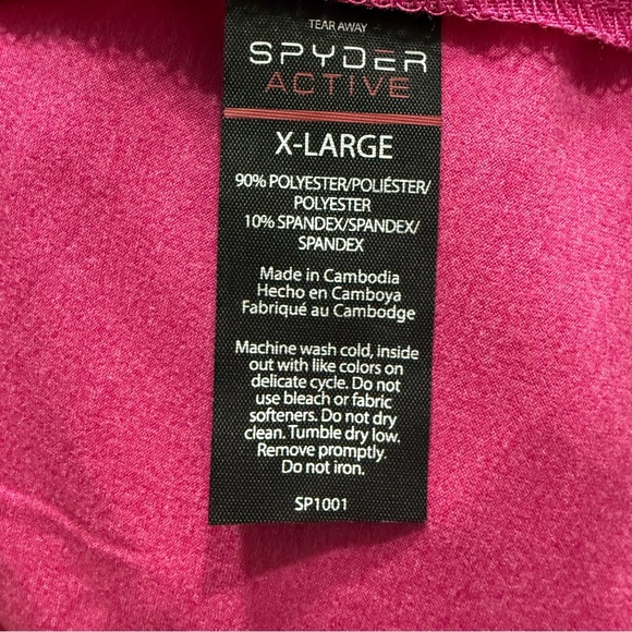 Spyder Women's Active Long Sleeve Shirt - Fuchsia Pink Stretchy Athletic Top XL - Picture 7 of 7